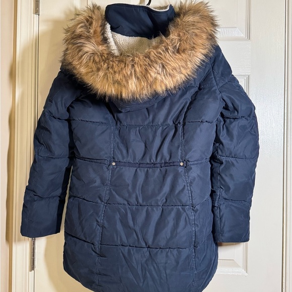 Nautica Dark Blue Puffer Jacket with Faux Fur Hood - Picture 3 of 9